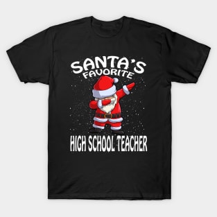 Santas Favorite High School Teacher Christmas T-Shirt